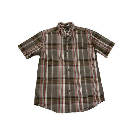 Eddie Bauer Travex Shirt Men’s M Brown Plaid Classic Fit Button Front Outdoors - Picture 1 of 9
